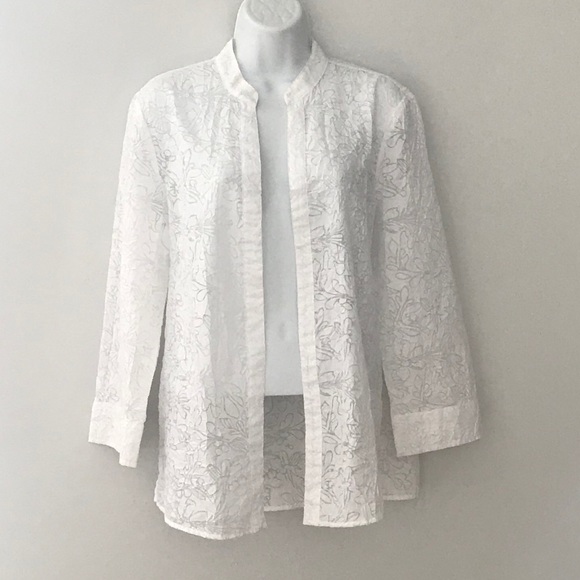 Jones New York white floral print shirt - Picture 3 of 8